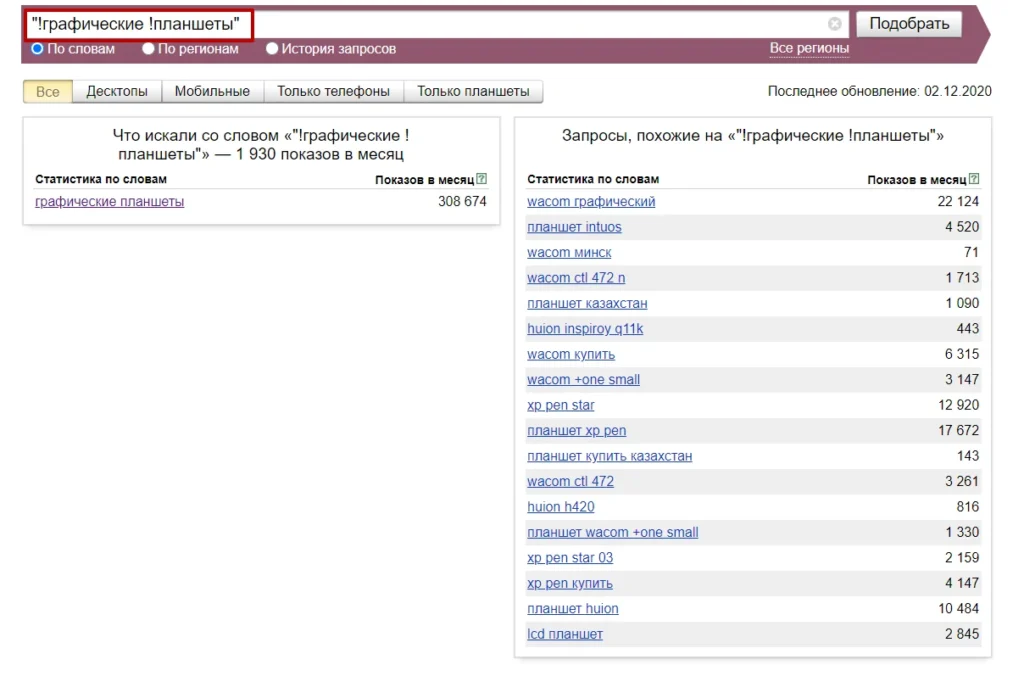 сервис сбор семантики проверка словоформы
