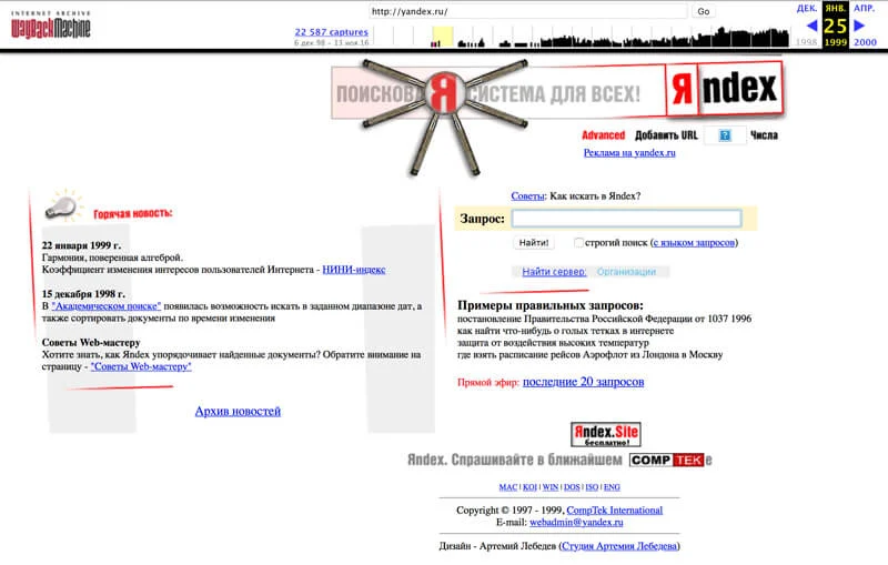 анализ сайта конкурента яндекс 1999