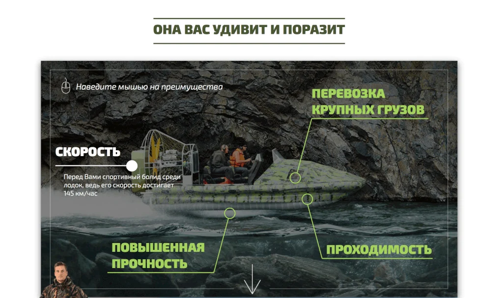 элементы и блоки лендинг пейдж детально о продукте