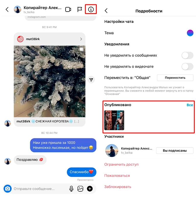 обновление инстаграм файлы в чате