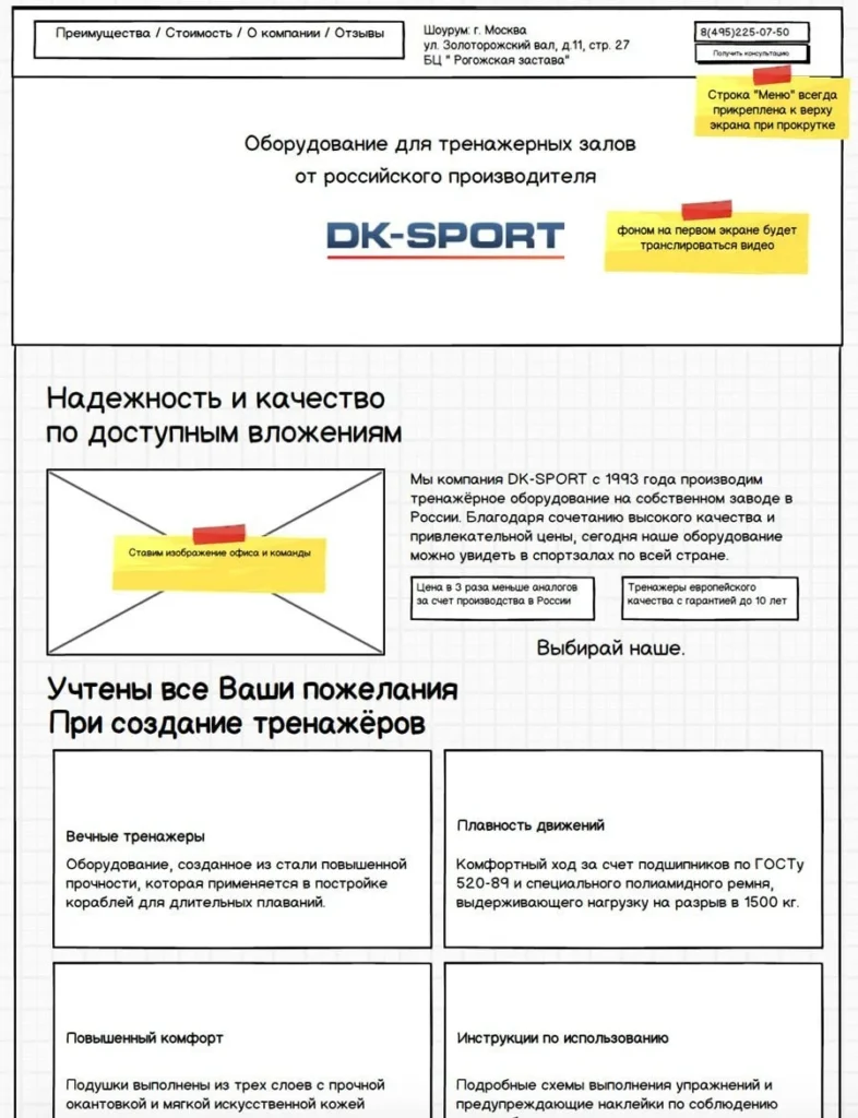 прототипирование сайта копирайтинг