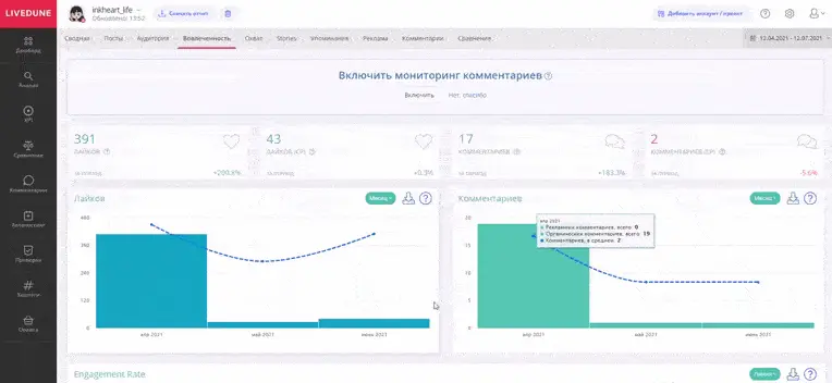 лайв дьюн вовлечённость