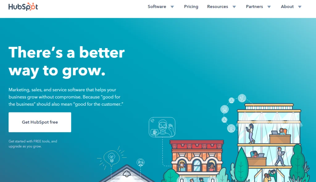 дизайн лендинга Hubspot