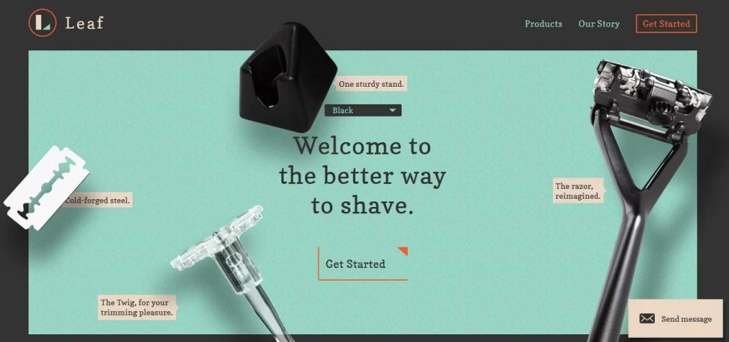 дизайн лендинга Leafshave