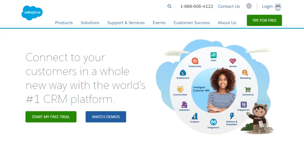 дизайн лендинга Salesforce