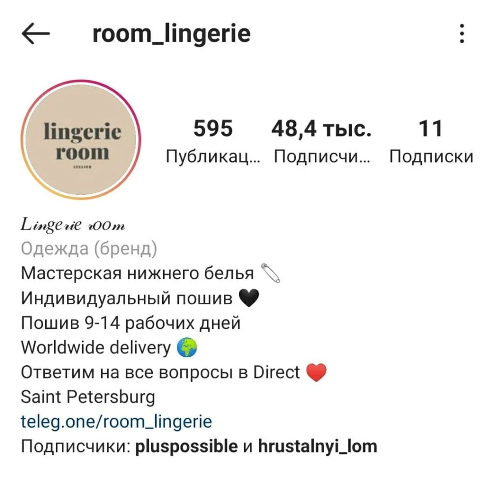 биография в инстаграме пример